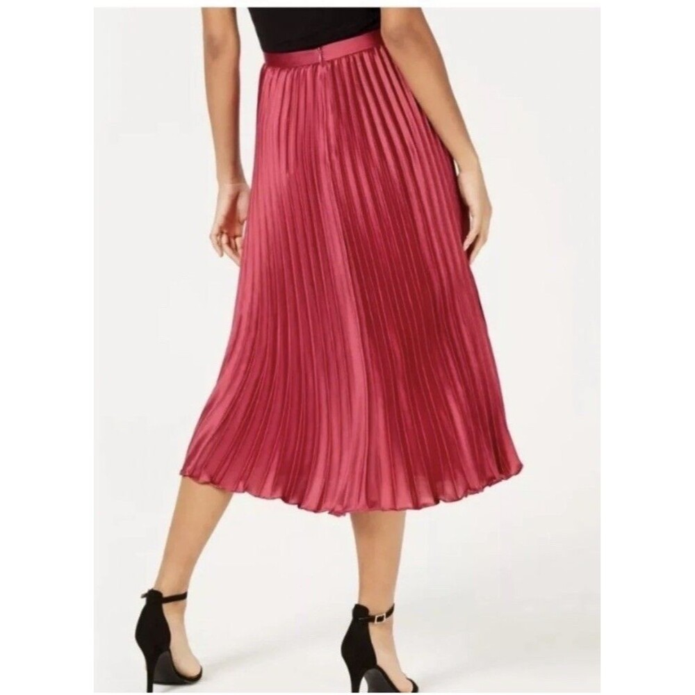 Lucy Paris  Pleated Midi Skirt L Accordion Dopamine Dressing Hot pink Magenta